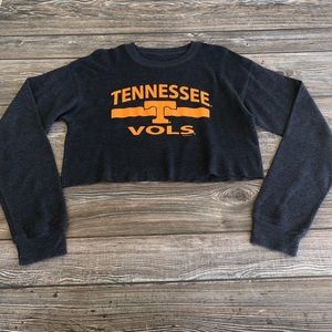 “Tennessee Vols” Charcoal Gray Thermal Crop Top